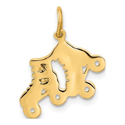 14K Yellow Gold Roller Skates Pendant – view 4