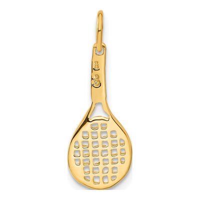 14K Yellow Gold Racquet Pendant – view 4