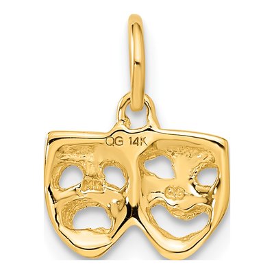 14K Yellow Gold Comedy Tragedy Theater Charm – view 4