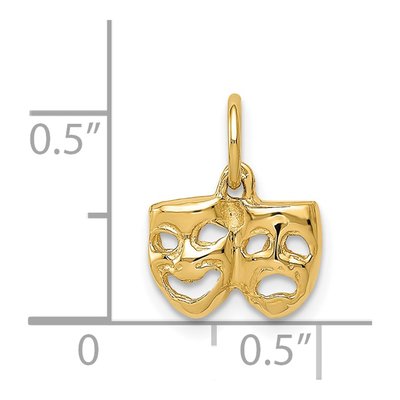 14K Yellow Gold Comedy Tragedy Theater Charm – view 5