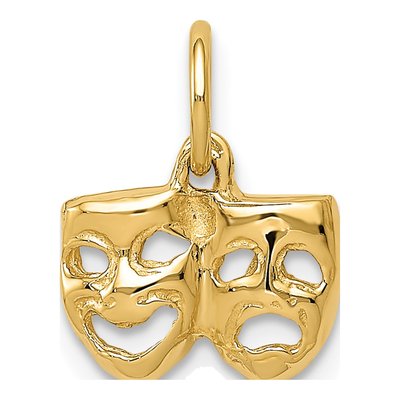 14K Yellow Gold Comedy Tragedy Theater Charm