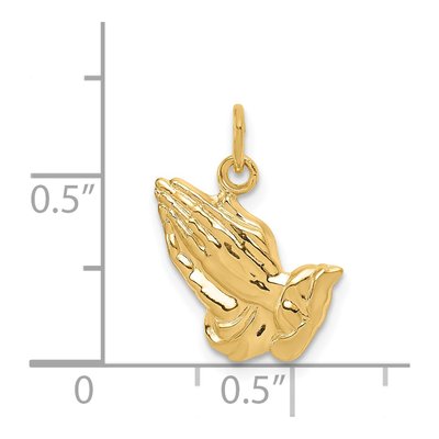14K Yellow Gold Praying Hands Pendant – view 5