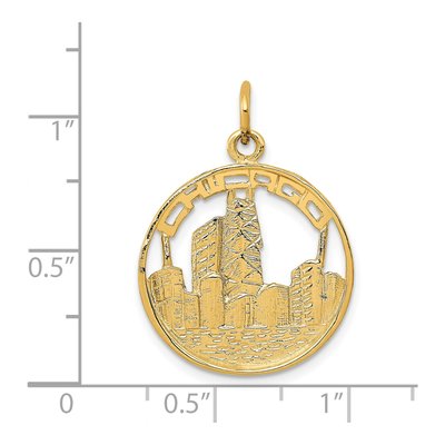 14K Yellow Gold Chicago Skyline Pendant – view 5