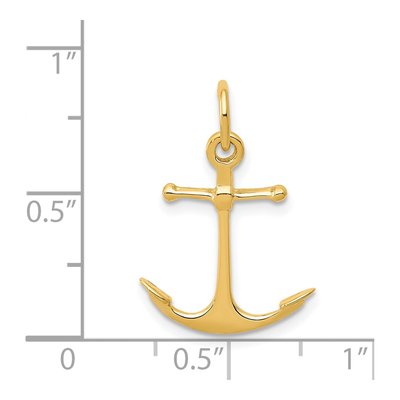 14K Yellow Gold 3-D Anchor Charm – view 5