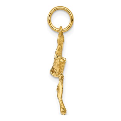 14K Yellow Gold 3-D Stork Pendant – view 3