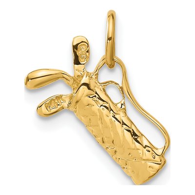 14K Yellow Gold 3-D Golf Bag Pendant – view 4