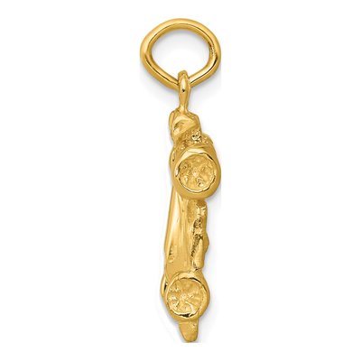 14K Yellow Gold 3-D Race Car Charm Pendant – view 3