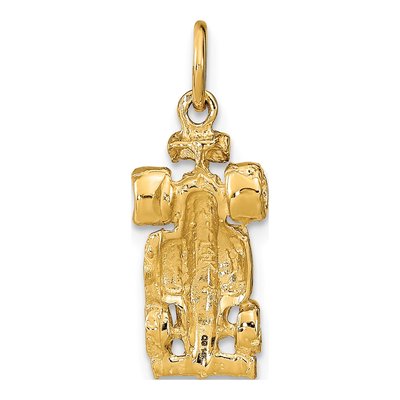 14K Yellow Gold 3-D Race Car Charm Pendant – view 4