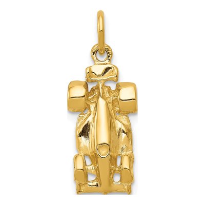 14K Yellow Gold 3-D Race Car Pendant
