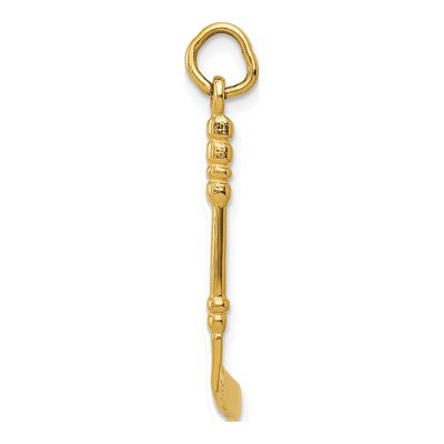 14K Yellow Gold Hockey Stick Charm – view 3
