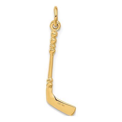 14K Yellow Gold Hockey Stick Charm – view 4