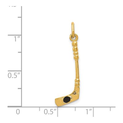 14K Yellow Gold Hockey Stick Charm – view 5