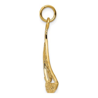 14K Yellow Gold Filigree Sailboat Pendant – view 3