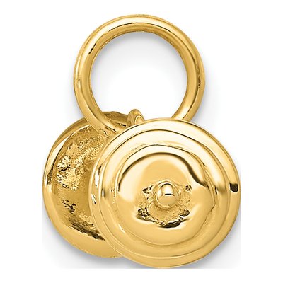 14K Yellow Gold 3-D Barbell Pendant – view 3