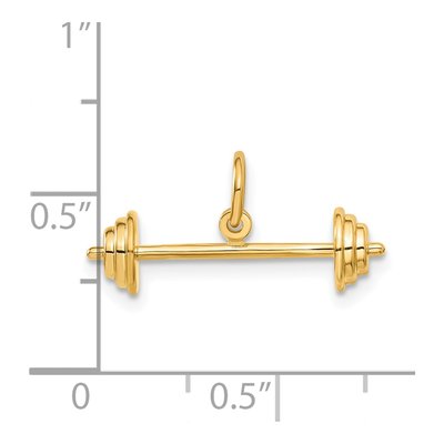 14K Yellow Gold 3-D Barbell Pendant – view 6