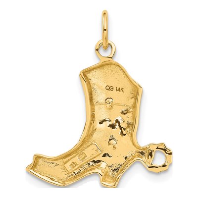 14K Yellow Gold Boot Pendant – view 3