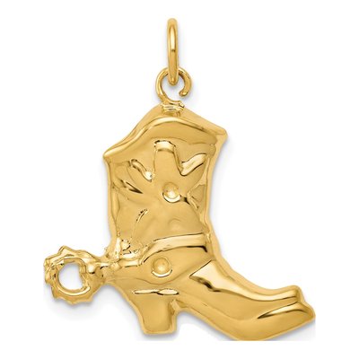 14K Yellow Gold Boot Pendant