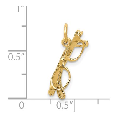14K Yellow Gold 3-D Glasses Charm – view 6