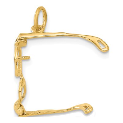 14K Yellow Gold 3-D Glasses Charm – view 7