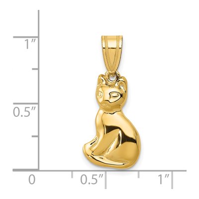 14K Yellow Gold Cat Pendant – view 5
