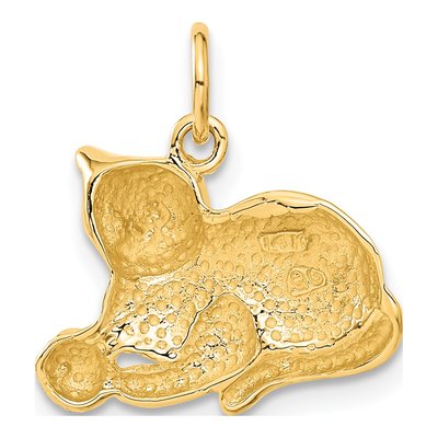 14K Yellow Gold Cat Pendant – view 4