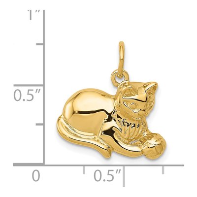 14K Yellow Gold Cat Pendant – view 5
