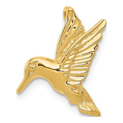 14K Yellow Gold Hummingbird Slide Pendant