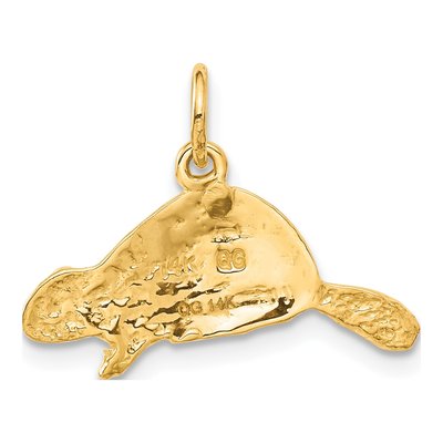 14K Yellow Gold Beaver Pendant – view 4