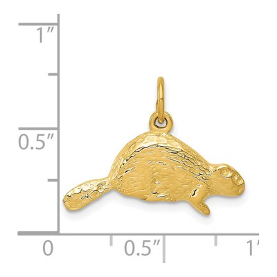 14K Yellow Gold Beaver Pendant – view 5