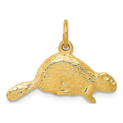 14K Yellow Gold Beaver Pendant