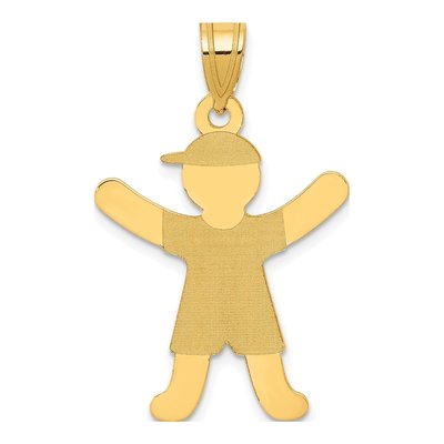 14K Yellow Gold Boy Pendant