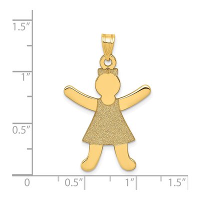14K Yellow Gold Laser Cut Girl Pendant – view 5