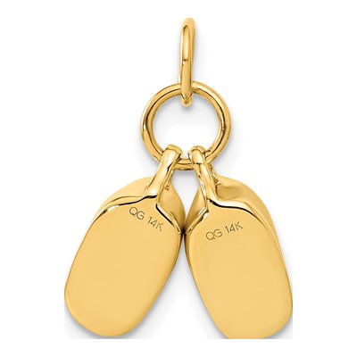14K Yellow Gold Moveable Baby Shoes Charm – view 4