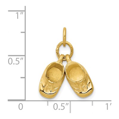14K Yellow Gold Moveable Baby Shoes Charm – view 5