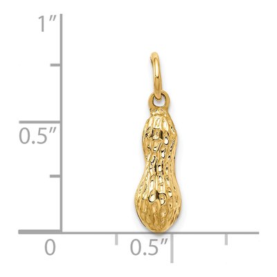 14K Yellow Gold 3-D Peanut Pendant – view 5