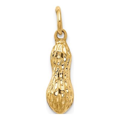 14K Yellow Gold 3-D Peanut Pendant
