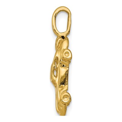 14K Yellow Gold 3-D Sports Car Pendant – view 3