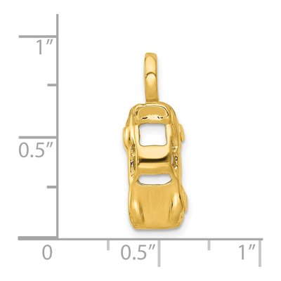 14K Yellow Gold 3-D Sports Car Pendant – view 5