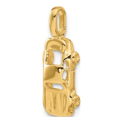 14K Yellow Gold 3-D Sports Car Pendant – view 6