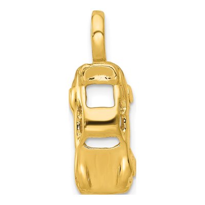 14K Yellow Gold 3-D Sports Car Pendant