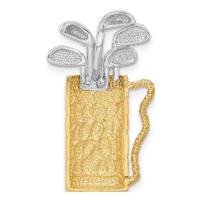 14K Two-Tone Gold Golf Bag Pendant – view 4