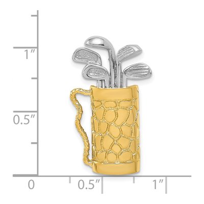 14K Two-Tone Gold Golf Bag Pendant – view 5
