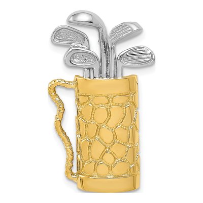 14K Two-Tone Gold Golf Bag Pendant