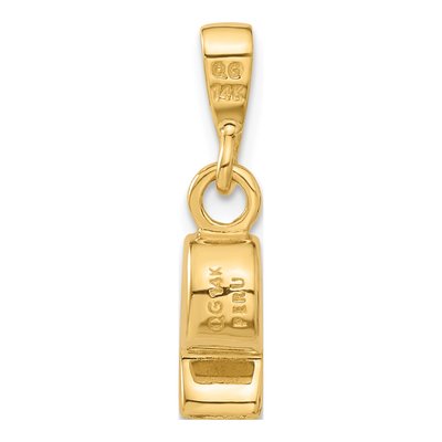 14K Yellow Gold 3-D Sports Whistle Pendant – view 4