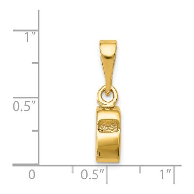 14K Yellow Gold 3-D Sports Whistle Pendant – view 5
