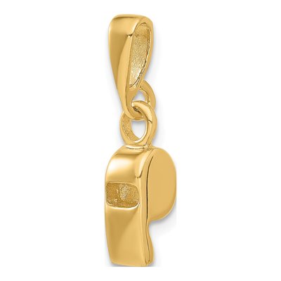 14K Yellow Gold 3-D Sports Whistle Pendant – view 6