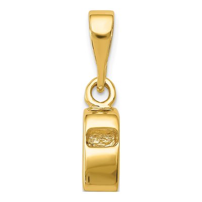 14K Yellow Gold 3-D Sports Whistle Pendant