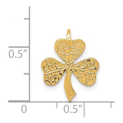 14K Yellow Gold Shamrock Charm – view 5