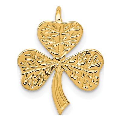 14K Yellow Gold Shamrock Charm