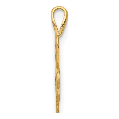 14K Yellow Gold Heart Clover Pendant – view 3